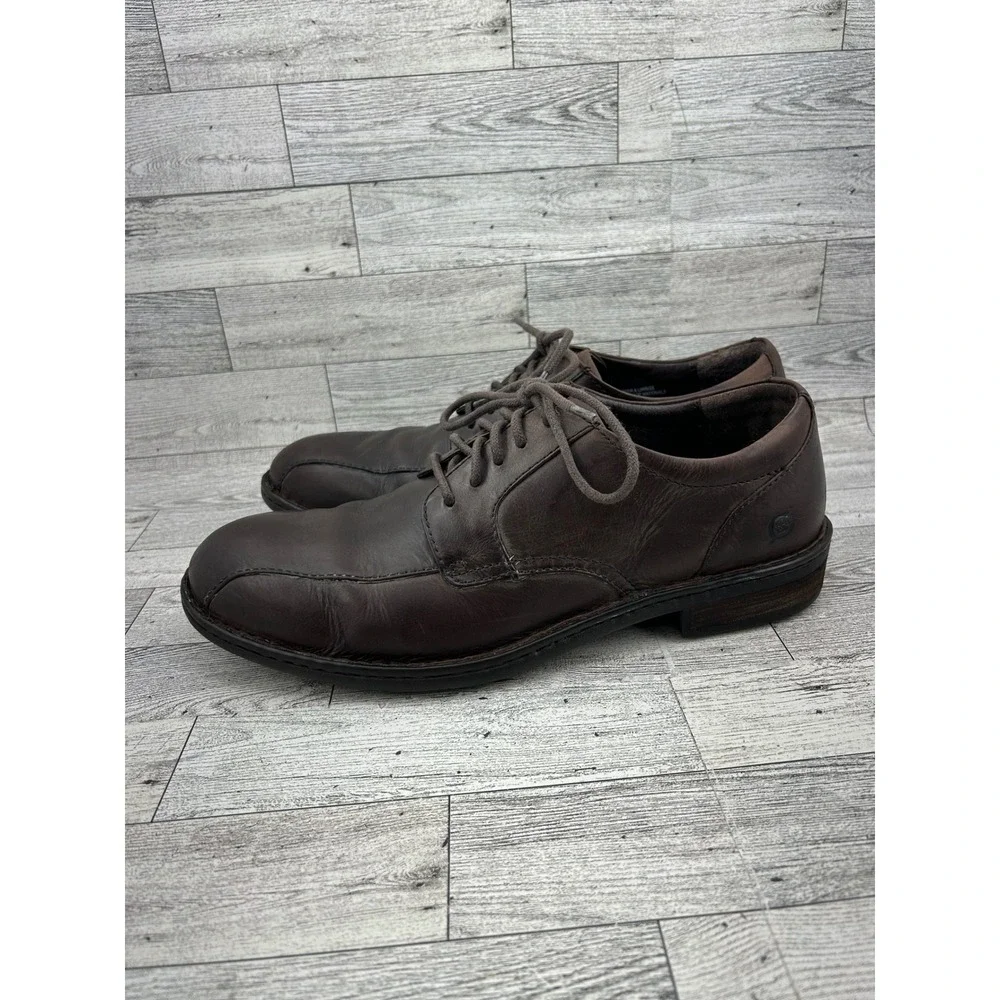 Born‎ Men H14052 Brown Leather Derby Shoes Square Toe Lace Up Oxfords Size 10M